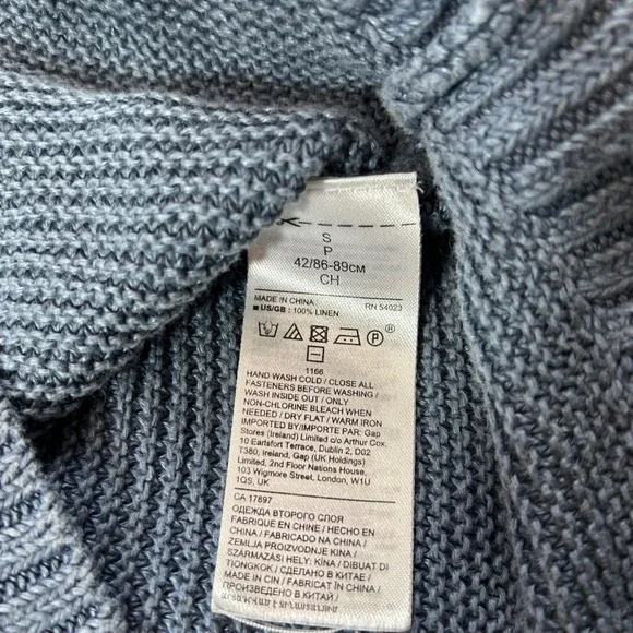 Banana Republic Blue Knit Cardigan Sweater Linen Size S/XS - Picture 3 of 4